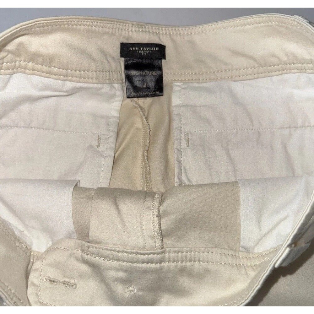 Ann Taylor Signature Tan Womens Chino Style Shorts Size 4 Vacation Slash Pocket - Picture 4 of 11